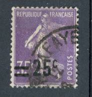 VARIÉTÉS FRANCE  1926 / 1927  N° 218  SEMEUSE 35 C SURCHARGE = 25 C OBLITÉRÉ - Usati
