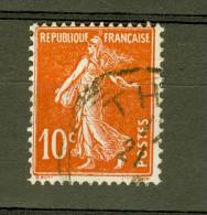 VARIÉTÉS FR 1906 N°135  SEMEUSE 10 C BLANC OBLITÉRÉ SÏNK ARTHUR MAURY 13.00 € - Used Stamps