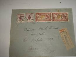 Lettre Recommander  1925  Avec Surtaxe Orphelins  Pour La Suisse - 1927-31 Sinking Fund