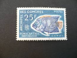 Comores 1968 - Poissons Pomancanthus Impérator 25 F. N° 48 Oblitéré - Used Stamps