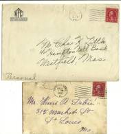 ETATS-UNIS – 1925* Lot De 10 Enveloppes E.P. ENV. 2 Cents.– Oblitérations Diverses - Lettres & Documents