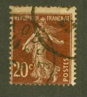 VARIÉTÉS FR 1907  N° 139 TYPE I BRUN ROUX SEMEUSE FOND PLEIN 20 C OBLITÉRÉ SPINK / ARTHUR MAURY 45.00 € - Used Stamps