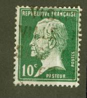 VARIÉTÉS FR  1923 / 26  N° 170   PASTEUR  10 C VERT 1 OBLITÉRÉ SPINK / ARTHUR MAURY 15.00 € - Gebraucht