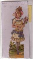 Fantaisie Découpi - Chromo Jeune Fille Avec Chapeau Jouant De La Mandoline Avec Bouquet De Fleurs - Ragazzi