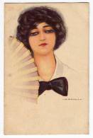 ILLUSTRATORS NANNI LADY WITH A HAND FAN Nr. 256/5 OLD POSTCARD - Nanni