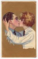 ILLUSTRATORS NANNI COUPLE IN A KISS Nr. 111/4 OLD POSTCARD - Nanni