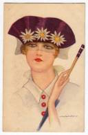 ILLUSTRATORS NANNI LADY WITH A HAT AND UMBRELLA Nr. 258/1 OLD POSTCARD - Nanni