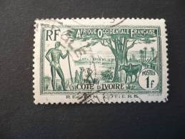 Cote D'ivoire 1936 1 F. Vert Foncé N° 124 Oblitéré - Used Stamps