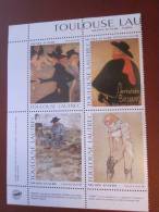 Toulouse-Lautrec Musée D'Albi Tarn—>bloc 4 Vignettes Neuves **divan Japonais,Aristide Bruant,femme Qui Tire Son - Bmoques & Cuadernillos