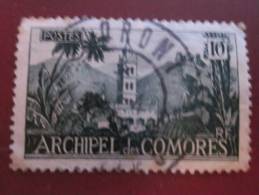 Timbre No 8 Y/T Oblitéré 10 Fr.vert Archipel Des Comores Ex Colonie Française Oblitération Cachet à Date Double Couronne - Other & Unclassified