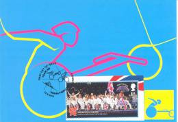 UK Olympic Games London 2012 Card; Paralympics GB Procession Official Maximum Card Wheelchair Cycling Swimming Postmark - Eté 2012: Londres