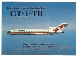 CARTE RADIO QSL - PORTUGAL - PORTO - AVIATION - BOEING 727 - 1982 - AIR PORTUGAL. - Amateurfunk