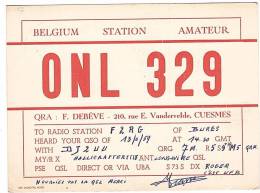 CARTE RADIO QSL - BELGIQUE - CUESMES - 1959. - Amateurfunk