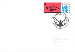 UK Olympic Games London 2012 Letter; Bmx Cycling Track Smiler Stamp, Welcome To London Cancellation - Eté 2012: Londres