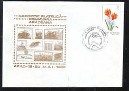 FLOWER, TULIP, PHILATELIC EXPOSITION, CACHET ON COVER, 1982, ARAD,ROMANIA - Marcofilie