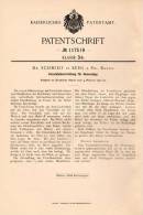 Original Patentschrift - Dr. Schmidt In Kehl A. Rh., 1900 , Verschluß Für Hosen , Hose , Leder , Schneiderei !!! - 1900-1940