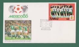 TUVALU 1986 - WORLD CUP MEXICO 86 - FDC - N. IRELAND , FOOTBALL , SOCCER TEAM , PLAYERS , MAP - AS SCAN - 1986 – Mexico