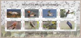 Bangladesh 2013 Issue Beautiful Set On Migratory Birds Eagle Duck Fauna 8v Miniature Sheet / SS Animal Vogel - Canards