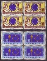 1964 TURKEY 15TH ANNIVERSARY OF THE COUNCIL OF EUROPE BLOCK OF 4 MNH ** - Instituciones Europeas