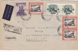 POLSKA LETTRE RECOM. 1957, BIELSKOR BIAKA Pour La FRANCE Mi 830/851/911 /3210 - Lettres & Documents