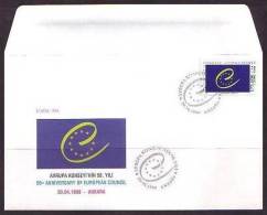 1999 TURKEY 50TH ANNIVERSARY OF EUROPEAN COUNCIL FDC - Instituciones Europeas