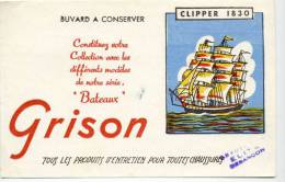 Buvard  GRISON  Tous Les Produits D´entretien Pour Chaussures ( Bateau  CLIPPER  1830) - Collections, Lots & Séries