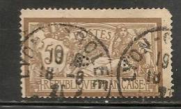 FRANCE - 1900  Type Merson  Yvert #120b Partial Centre Déplacé PERFIN  -  USED - 1900-27 Merson