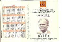 CALENDRIER 1988-ELECTION SENATEUR AMAND DALEM-BOURGMESTRE DE ROCHEFORT-politique-PSC-P ROVINCE DE NAMUR - Politieke Partijen & Verkiezingen