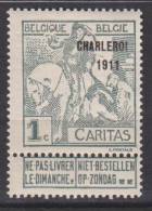Belgique N° 100 * Surchargé "CHARLEROI 1911" - CARITAS - 1911 - 1910-1911 Caritas