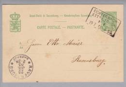 Heimat Luxemburg Bahn-O Echternach-Ettelbruck 1905-07-19 Auf Ganzsache - Postwaardestukken