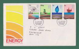 GB GREAT BRITAIN 1978 - ENERGY - 4V FDC - ELECTRICITY , COAL , NATURAL GAS , OIL ENERGIES , ATOM , GASOLINE - AS SCAN - Elektriciteit