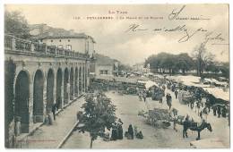 Cpa: 81 LE TARN PUYLAURENS (ar. Castres) La Halle Et Le Marché (attelages) 1905 N° 109 - Puylaurens