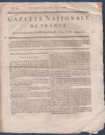 GAZETTE NATIONALE DE FRANCE 6 10 1794 - HOLLANDE - ALLEMAGNE - DUGOMMIER - PALAIS NATIONAL - CERTIFICAT DE CIVISME - Giornali - Ante 1800