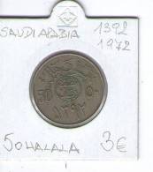 SAUDI ARABIA 1392/1972    50   HALALA COIN - Arabia Saudita