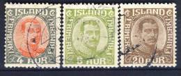 #D1141. Iceland 1920-21.  3 Different. Used(o) - Oblitérés