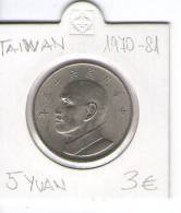 TAIWAN 1970-81 5 YUAN COIN - Taiwán