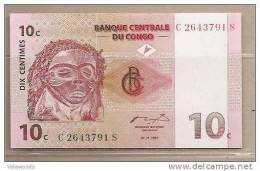 Congo - Banconota Non Circolata Da 10 Centesimi - 1997 - - República Democrática Del Congo & Zaire