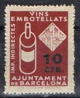 Sello Fiscal BARCELONA Recargo Ayuntamiento, Vins Embotllats, Vinos ** - Barcelona
