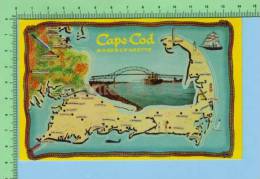 Cape Cod ( Massachusetts Bourne Bridge ) Carte Geographique Post Card Carte Postale - Cape Cod