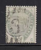 Great Britain Used Scott #104 5p Victoria, Green Position LC - Short Perfs - Usati