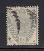 Great Britain Used Scott #104 5p Victoria, Green Position QJ - Gebruikt