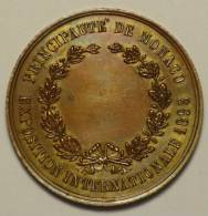 Monaco Médaille "" Exposition Internationale Principauté De Monaco "" 1893 Signé C. BESESTI - Autres & Non Classés