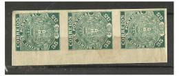 PORTUGAL  - Unissued MONARQUIA DO NORTE  - Strip Of 3 - 35 Reis Not Perfurated - Ungebraucht