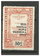 PORTUGAL -  1936 -  50c  Luis De Camoes - MLH - Red Cross -  Inverted Surcharge - No Faults - Unused Stamps