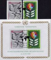 35Jahre Vereinte Nationen 1980 Flaggen Friedenstaube UNO Postamt Wien 12/3B,Block 1 O 3€ Wappen Bf Flag Bloc Sheet Of UN - Andere & Zonder Classificatie