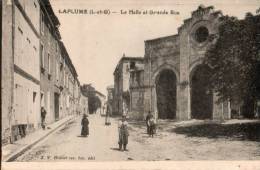 47...LOT ET GARONNE....LAPLUME  LA HALLE ET LA GRANDE RUE. .. EC R ITE.. ‹(•¿• )› - Autres & Non Classés