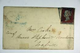 Uk Letter 185?, Sheffield, Paper Blued Corner Letters P G , Wax Sealed, Nice Cancels Glasgow + Birmingham, With Content - Storia Postale
