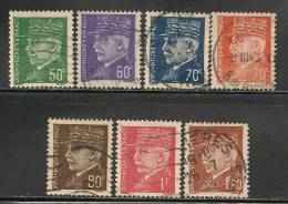 FRANCE - 1940-41  Type Hourriez  -  Yvert # 508/515 (no # 513)  - USED - 1941-42 Pétain