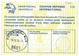 8761# ÖSTERREICH AUTRICHE International Reply Coupon Reponse Antwortschein BRUCK AN DER MUR 1978 - Lettres & Documents