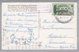 Heimat DE BW Schwarzenbach 1957-07-06 Ablagestempel Auf PK über Altensteig - Covers & Documents